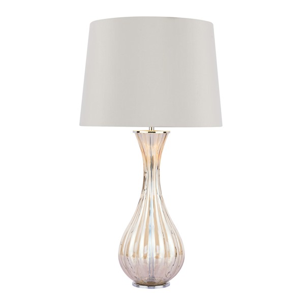 (image for) Laura Ashley Nevern Table Lamp Champagne Glass & Polished Chrome With Shade